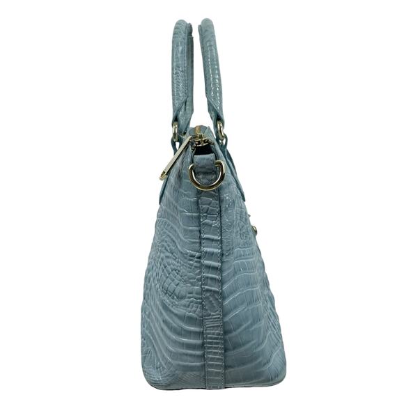 Brahmin Duxbury Satchel Bag Melborne Sky Blue Croc Embossed - Picture 3 of 10